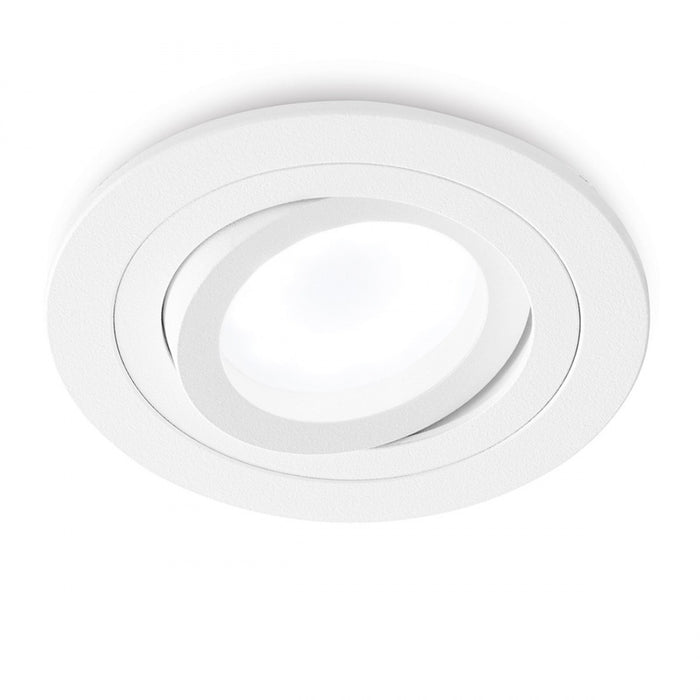 Faretto incasso gea led zenit r gfa090 gfa091 gu10 led ip20 orientabile spot cartongesso tondo, finitura metallo bianco