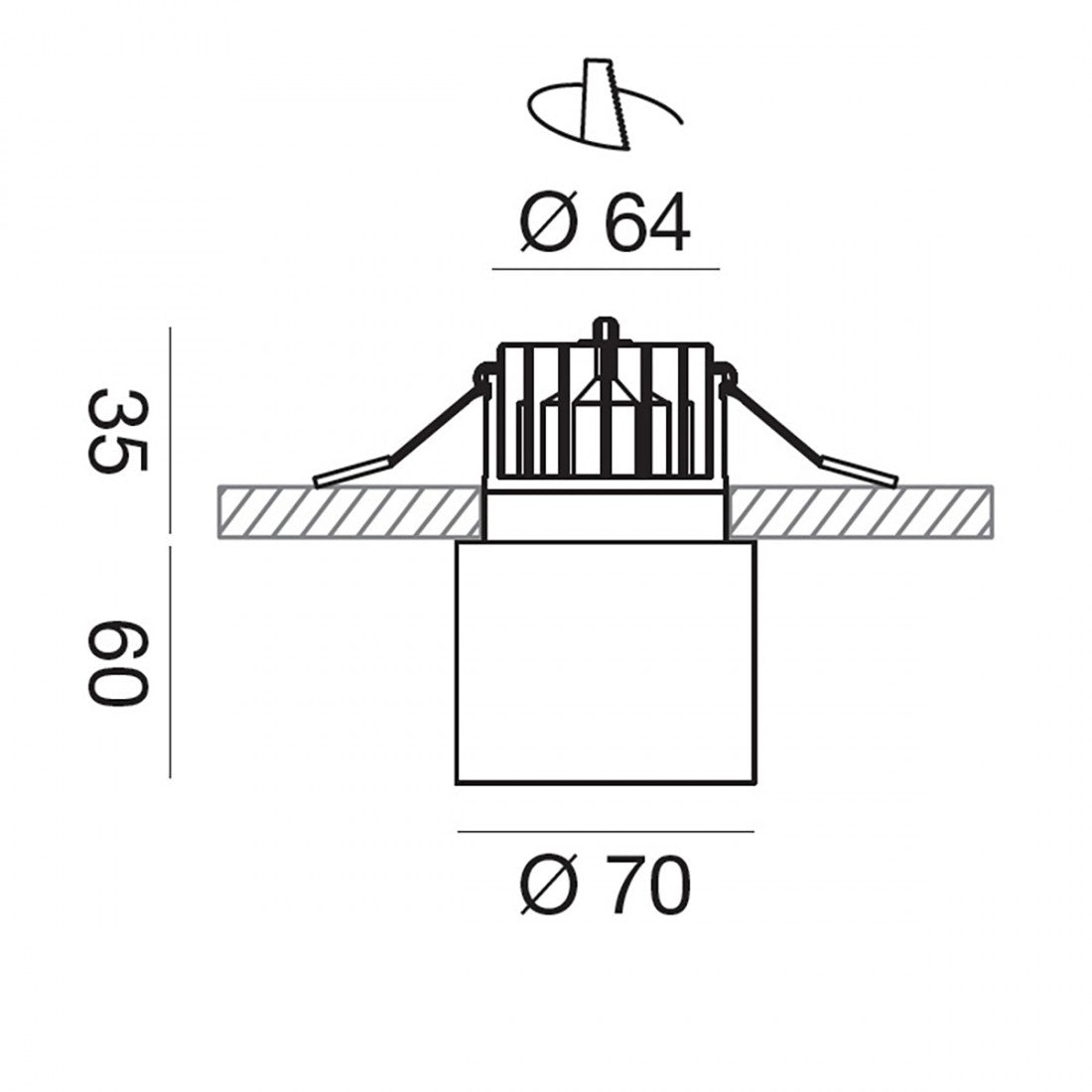 Faretto incasso led gea led faye gfa362 ip54 nero lampada soffitto moderna