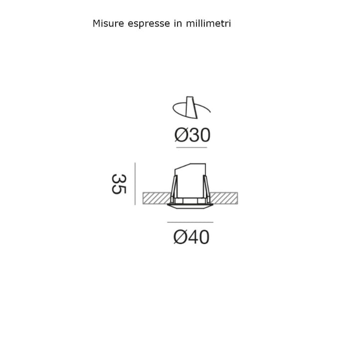 Faretto incasso moderno gea led ges2060c led alluminio spot