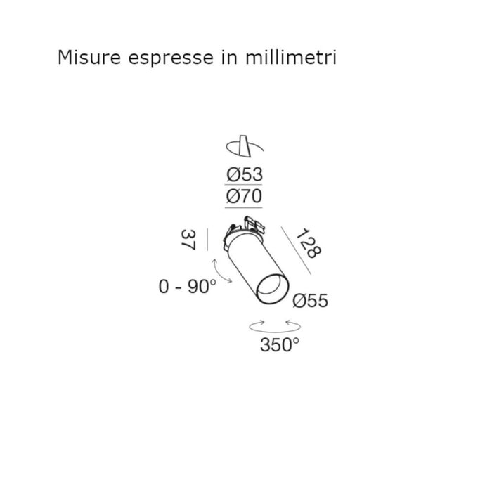 Faretto incasso moderno gea led gfa1482h led orientabile alluminio spot