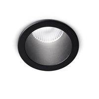 Faretto incasso moderno gea led qebui gfa960 c 8w led 3000°k 600lm 38° ip20 spot cartongesso tondo alluminio nero opaco