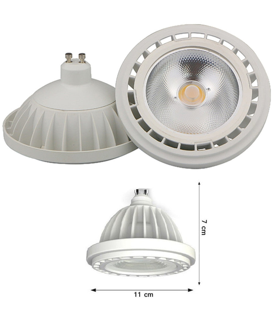 Faretto Lampada A Led Cob Gu10 20w Ar111 1800lumen Luce Calda Fredda Colore         