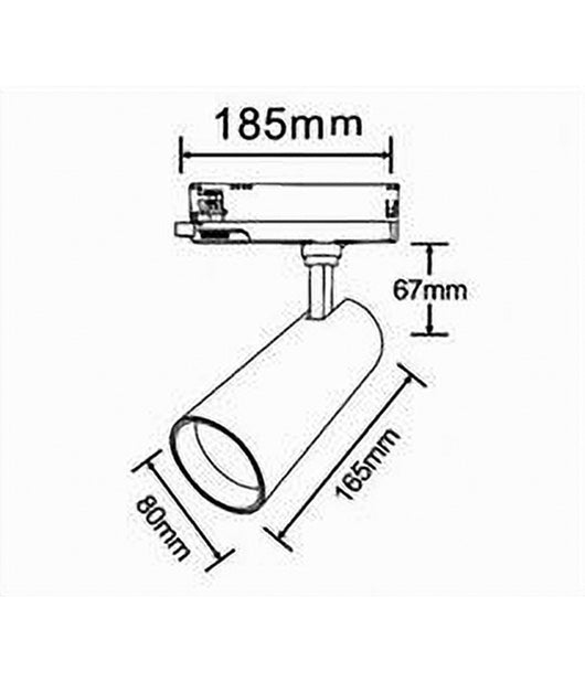 Faretto Led 30 W Binario Track Trifase Faro Luce 4000k Ip20 Nero Bianco Pt4-30w  Bianco       