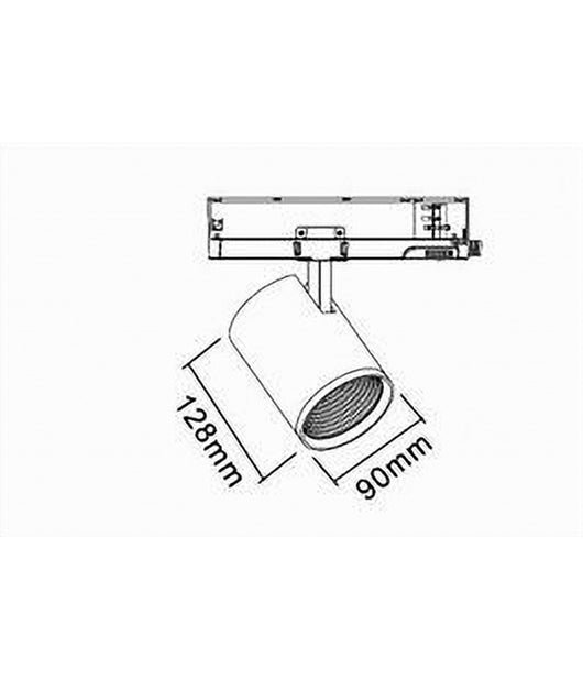 Faretto Led 40 W Per Binario Track Trifase Faro Luce Naturale 4000k Ip20 Pt4-40w  Nero       