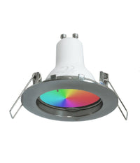 Faretto Led 6 W Incasso 6cm Tondo Rgb+3000k Rgbw Gu10 Effetti Luce Colorata 230v         