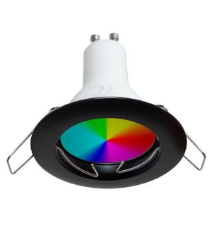 Faretto Led 6 W Incasso 6cm Tondo Rgb+3000k Rgbw Gu10 Effetti Luce Colorata 230v         