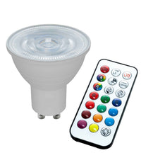 Faretto Led 6 W Incasso 6cm Tondo Rgb+3000k Rgbw Gu10 Effetti Luce Colorata 230v  Bianco       