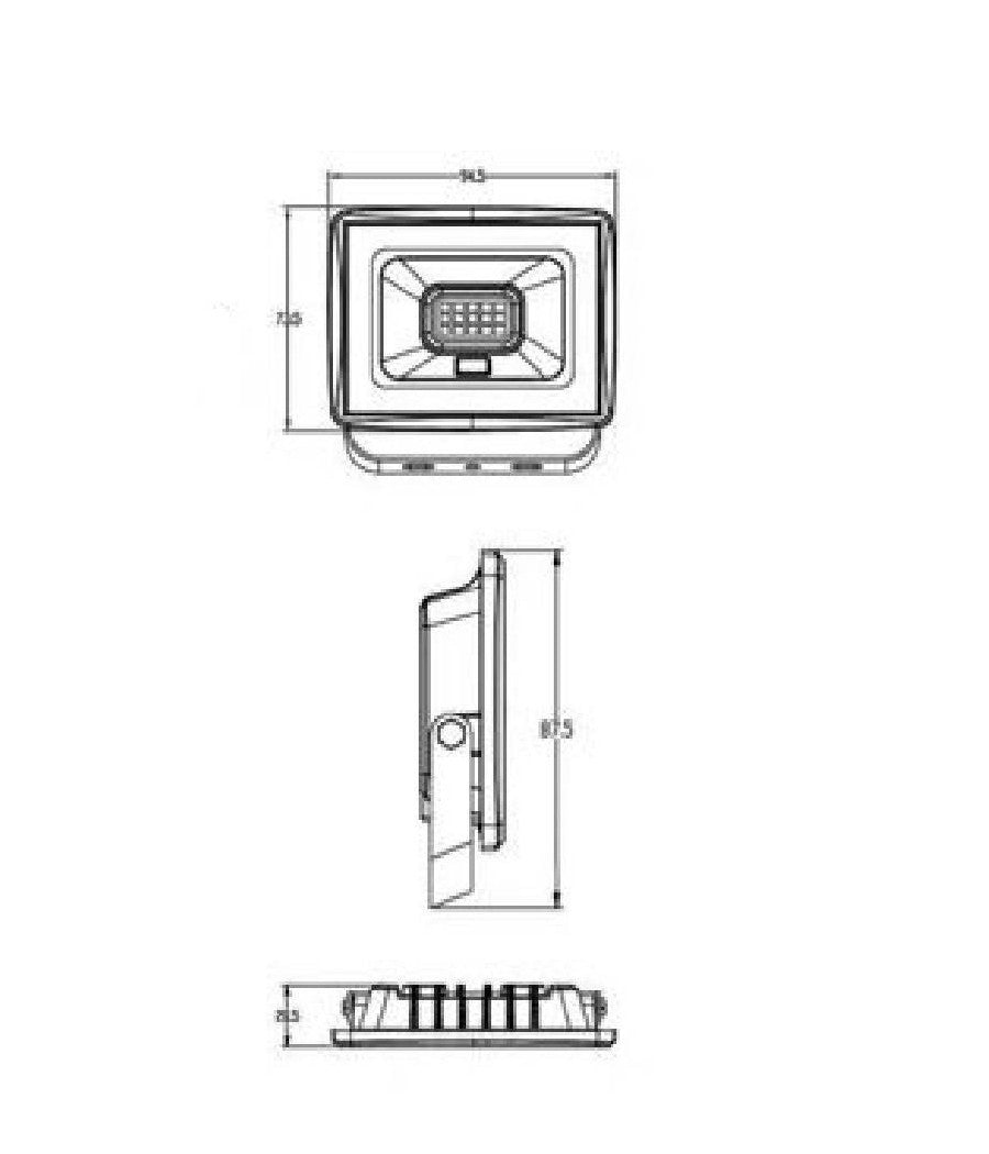 Faretto Led Faro 10 Watt 900 Lm Ip65 Nero Luce Fredda Naturale Calda Ek02-10w-n         