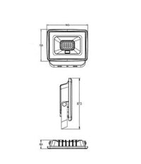 Faretto Led Faro 10 Watt 900 Lm Ip65 Nero Luce Fredda Naturale Calda Ek02-10w-n         