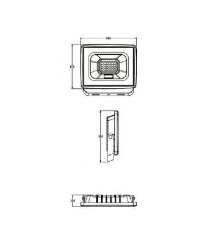 Faretto Led Faro 20 Watt 1800 Lm Ip65 Nero Luce Fredda Calda Naturale Ek02-20w-n         