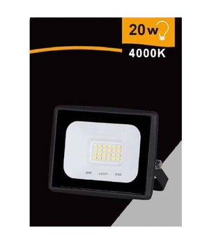 Faretto Led Faro 20 Watt 1800 Lm Ip65 Nero Luce Fredda Calda Naturale Ek02-20w-n         