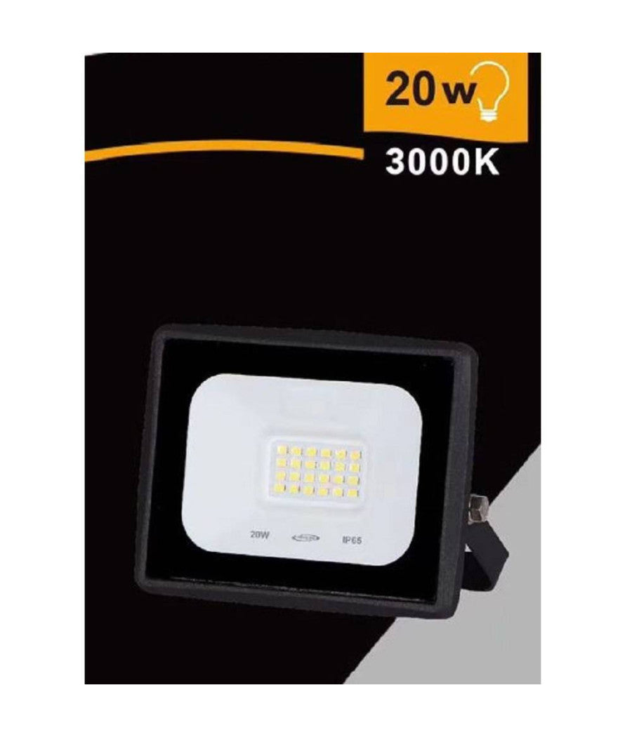 Faretto Led Faro 20 Watt 1800 Lm Ip65 Nero Luce Fredda Calda Naturale Ek02-20w-n         