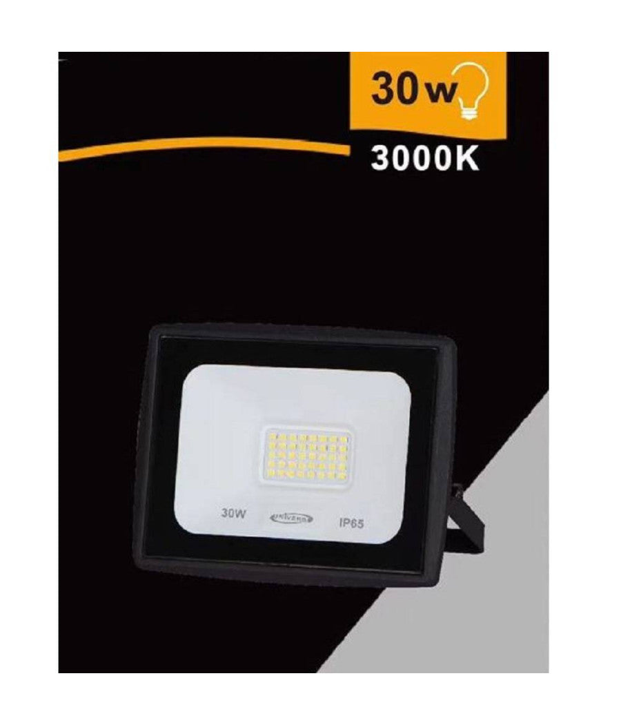 Faretto Led Faro 30 Watt 2700lm Ip65 Nero Luce Calda Fredda Naturale Ek02-30w-n  -bianco Caldo      -