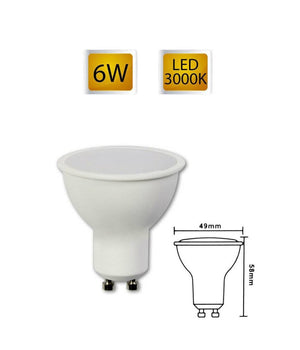 Faretto Led Gu10 6 Watt Lampadina Gu10-04 Luce Fredda Calda Naturale  -bianco Caldo      -