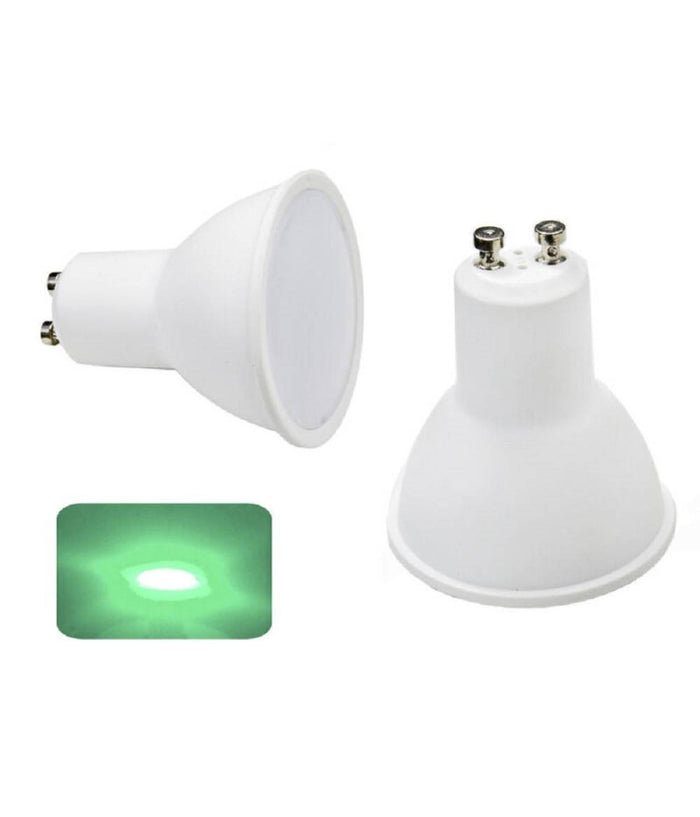 Faretto Led Gu10 6watt Luce Colorata Blu Rossa Verde 220v Lampadina Gu10 Gu10  -verde      -