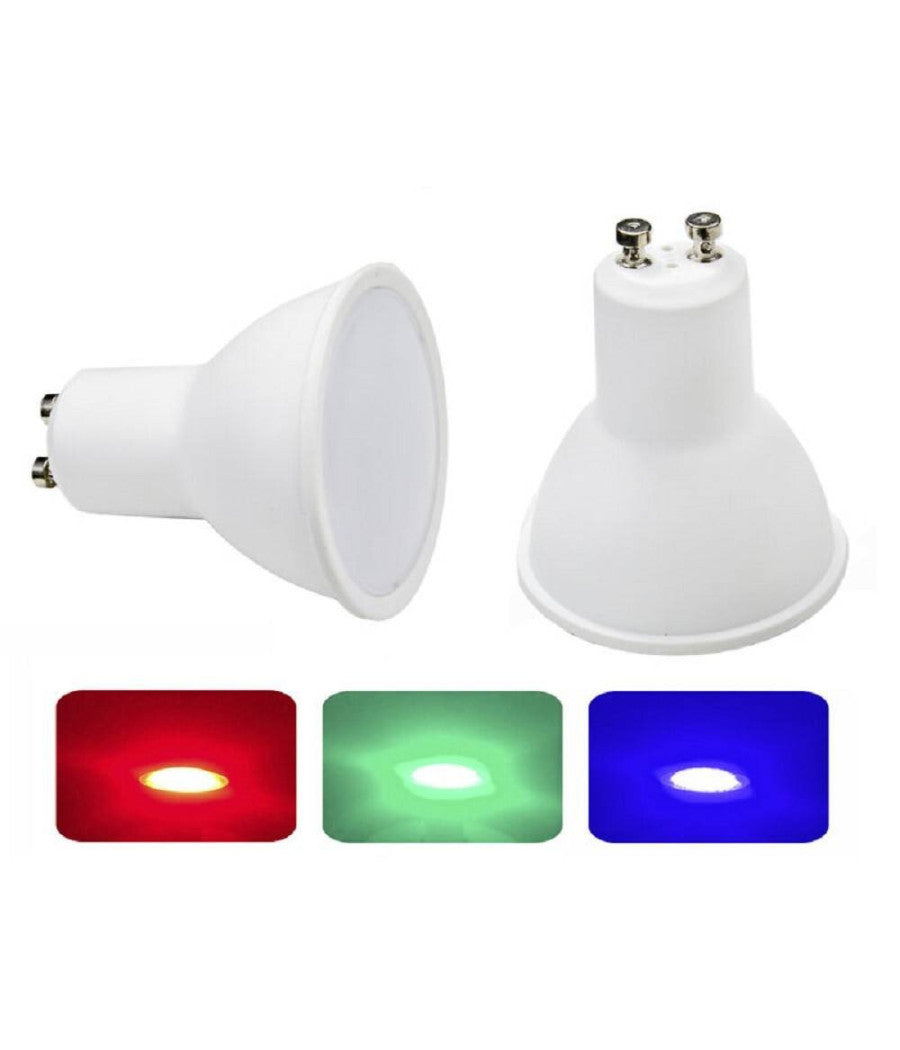 Faretto Led Gu10 6watt Luce Colorata Blu Rossa Verde 220v Lampadina Gu10 Gu10         