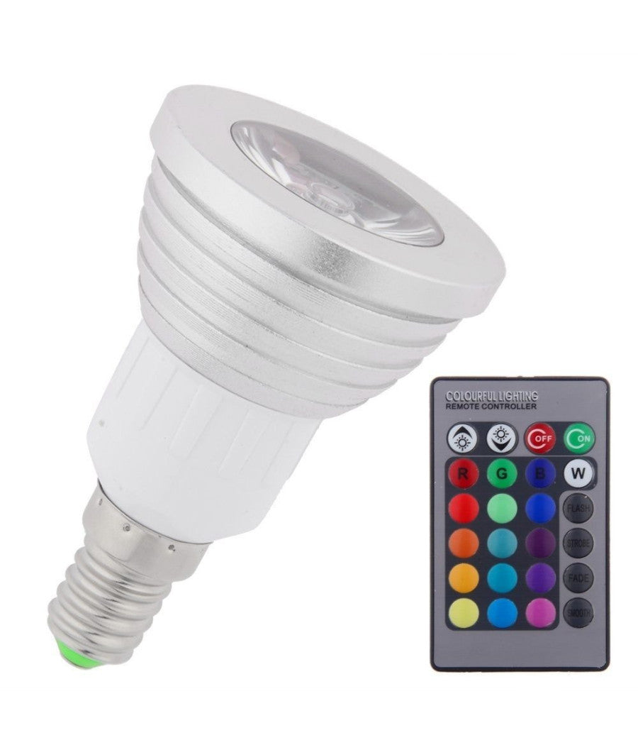 Faretto Led Luce Rgb Programmabile Multicolor E27 Gu10 E14 Mr16 Con Telecomando         