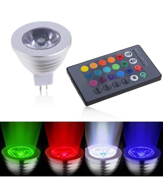 Faretto Led Luce Rgb Programmabile Multicolor E27 Gu10 E14 Mr16 Con Telecomando        -mr16-