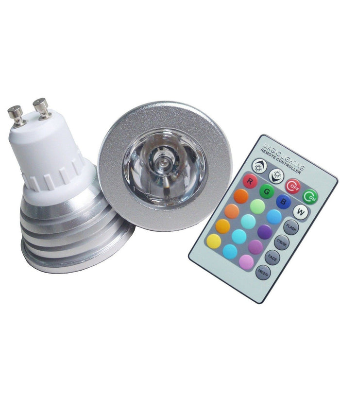 Faretto Led Luce Rgb Programmabile Multicolor E27 Gu10 E14 Mr16 Con Telecomando         