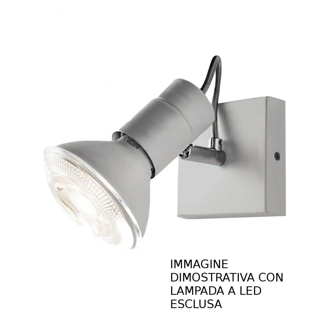 Faretto moderno illuminando zeus 1 bn e27 led spot orientabile parete soffitto