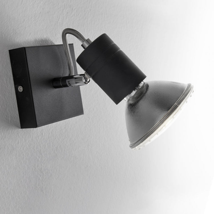 Faretto moderno illuminando zeus 1 nr e27 led spot orientabile parete soffitto