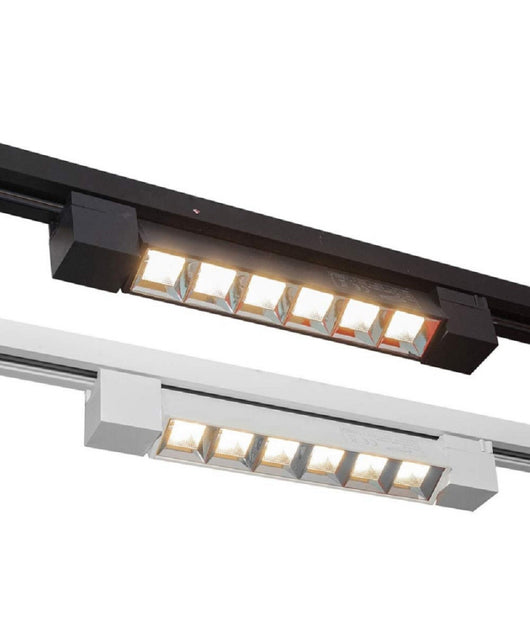 Faretto Orientabile Binario 12w 6 Led Bianco Nero Luce 6500k 4000k 3000k Pst-27         