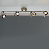 Faretto spot rustico illuminando old 4 lampada parete soffitto classico metallo brunito orientabile 28w 3000°k 1920lm