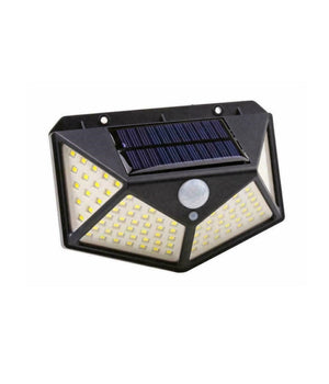 Faro 114 Led Con Pannello Solare E Sensore Di Movimento Faretto Crepuscolare         