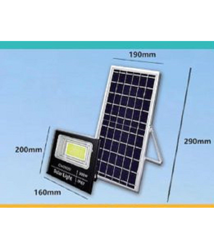 Faro Faretto Led Pannello Solare Fotovoltaico Ip67 200w Con Telecomando Led-8195         