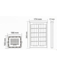 Faro Faretto Pannello Solare 50 Watt Luce Fredda 6500k Ip65 Telecomando S12a-50w         