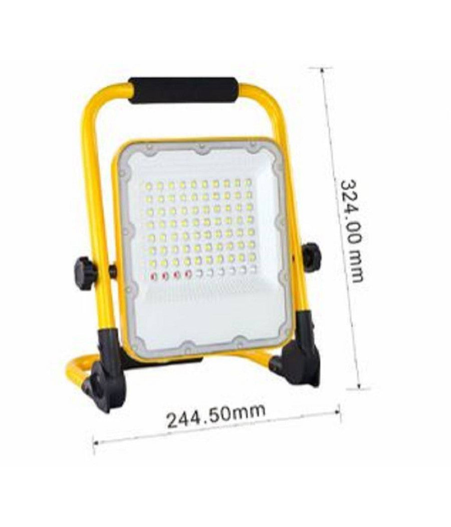 Faro Led Slim Smd 50w Ricaricabile Portatile Staffa Da Esterno Luce 6500k Mg-50         