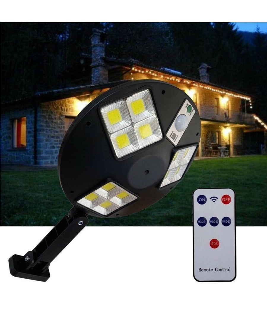 Faro Led Solare Lampione Con Sensore Di Movimento 144 Led Cob Lf-1758         