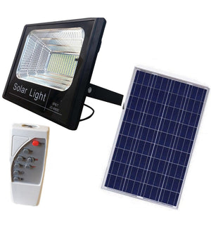 Faro Pannello Energia Solare Faretto Led Luce Bianca Ip67 Con Telecomando   25 Watt      