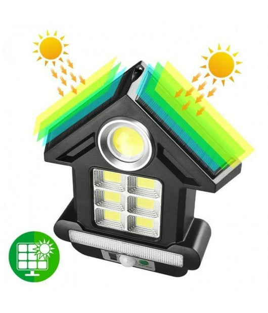 Faro Solare Con Pannello Faretto Sensore Movimento 81led Cob Telecomando Cl-s180         