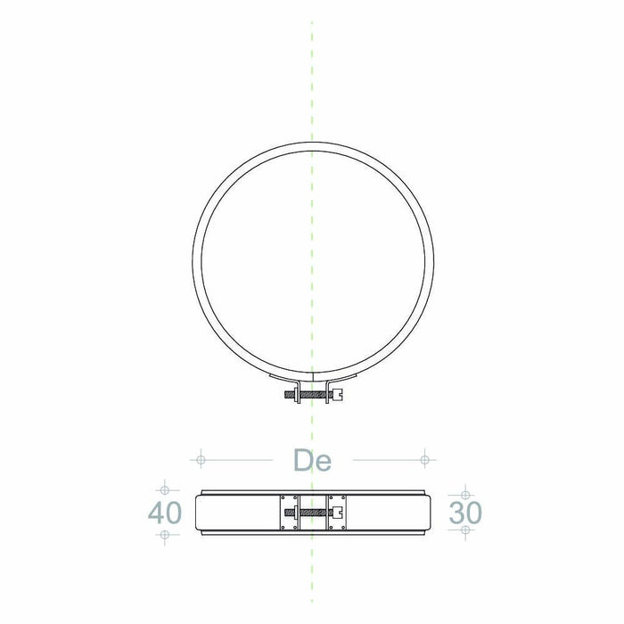 Fascetta di bloccaggio coprigiunto inox per tubo doppia parete - 1pz, diametro 300mm