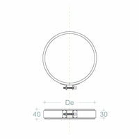 Fascetta di bloccaggio coprigiunto inox per tubo doppia parete - 1pz, diametro 250mm