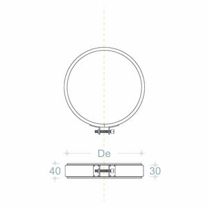 Fascetta di bloccaggio coprigiunto inox per tubo doppia parete - 1pz, diametro 230mm