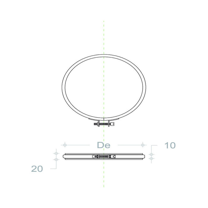 Fascetta di bloccaggio in rame per tubo da 130mm - 1pz