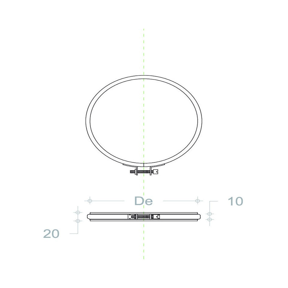 Fascetta di bloccaggio in rame per tubo da 140mm - 1pz