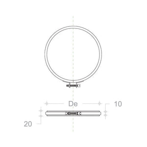 Fascetta di bloccaggio inox per tubi canna fumaria - 1pz, diametro 220mm