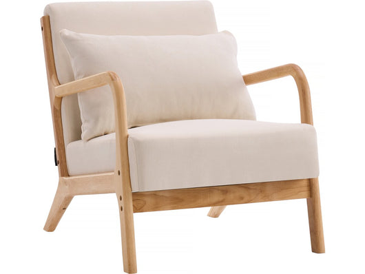 Poltrona in legno stile scandinavo "Clinton" - Beige