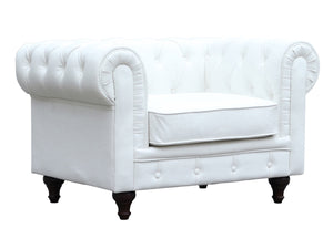 Poltrona Chesterfield Aliza  111x82x70 cm colore Bianco