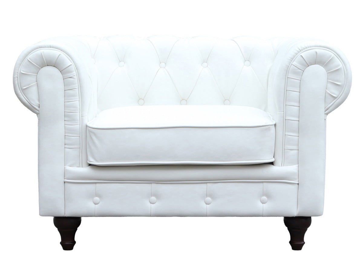 Poltrona Chesterfield Aliza  111x82x70 cm colore Bianco