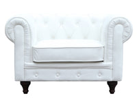 Poltrona Chesterfield Aliza  111x82x70 cm colore Bianco