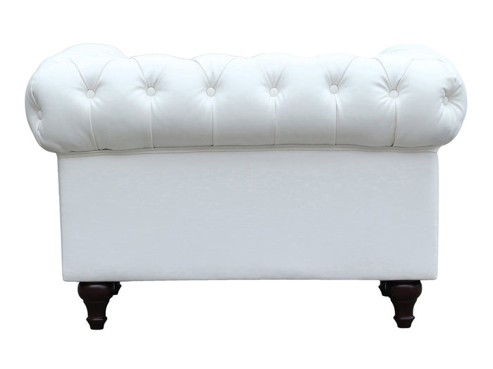 Poltrona Chesterfield Aliza  111x82x70 cm colore Bianco