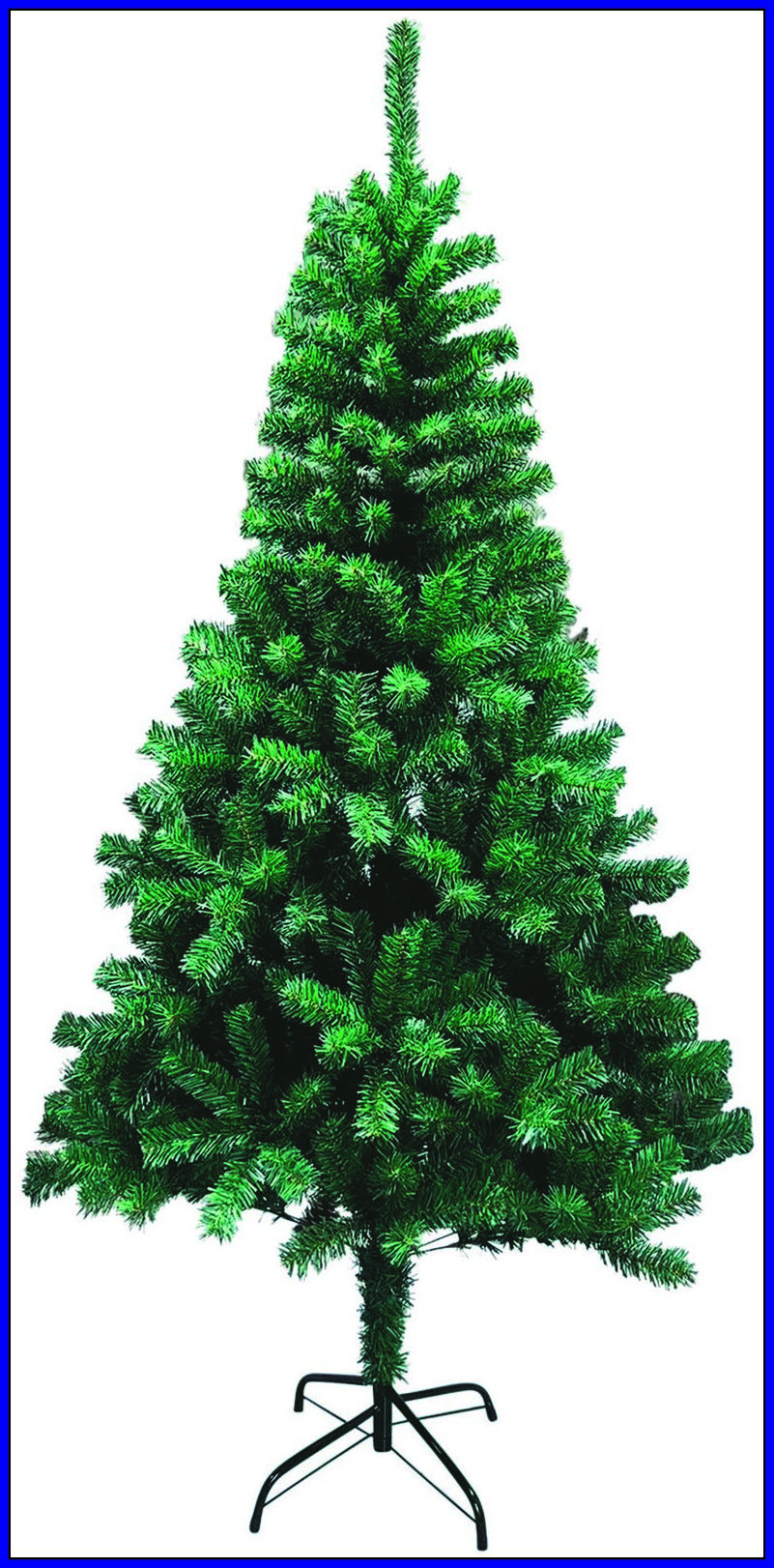 Albero di Natale 180 cm Verde Sintetico PVC con 650 Rami Base croce in Metallo