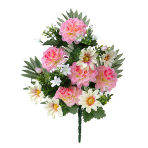 Set 3 Fiori Artificiali Frontale Dalia Margherita x12 49 cm