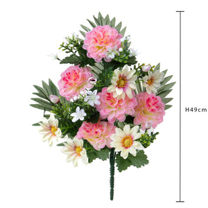 Set 3 Fiori Artificiali Frontale Dalia Margherita x12 49 cm