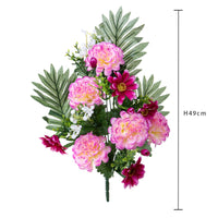 Set 3 Fiori Artificiali Frontale Dalia Margherita x12 49 cm