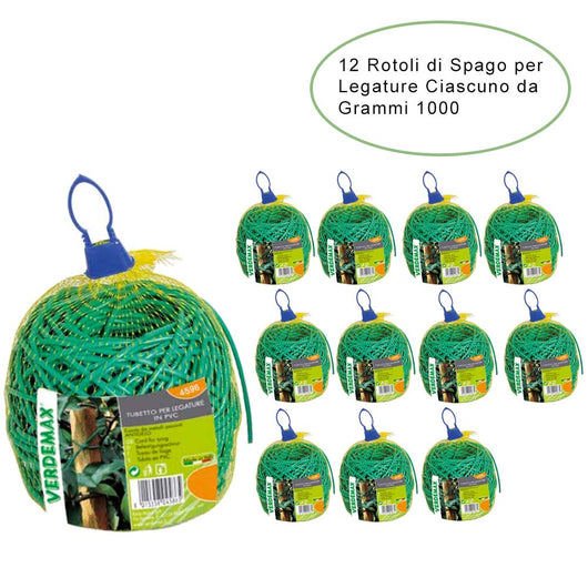 12 rotoli per legature da giardino pvc ciascuno da grammi 1000 diametro 2 mm